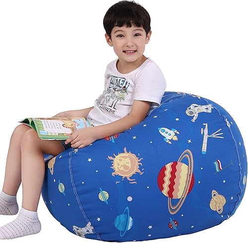 Miniatura 109 de Lukeight - Puf de almacenamiento de animales de peluche de unicornios para niños, con cremallera de unicornios, para organizar habitaciones de niños