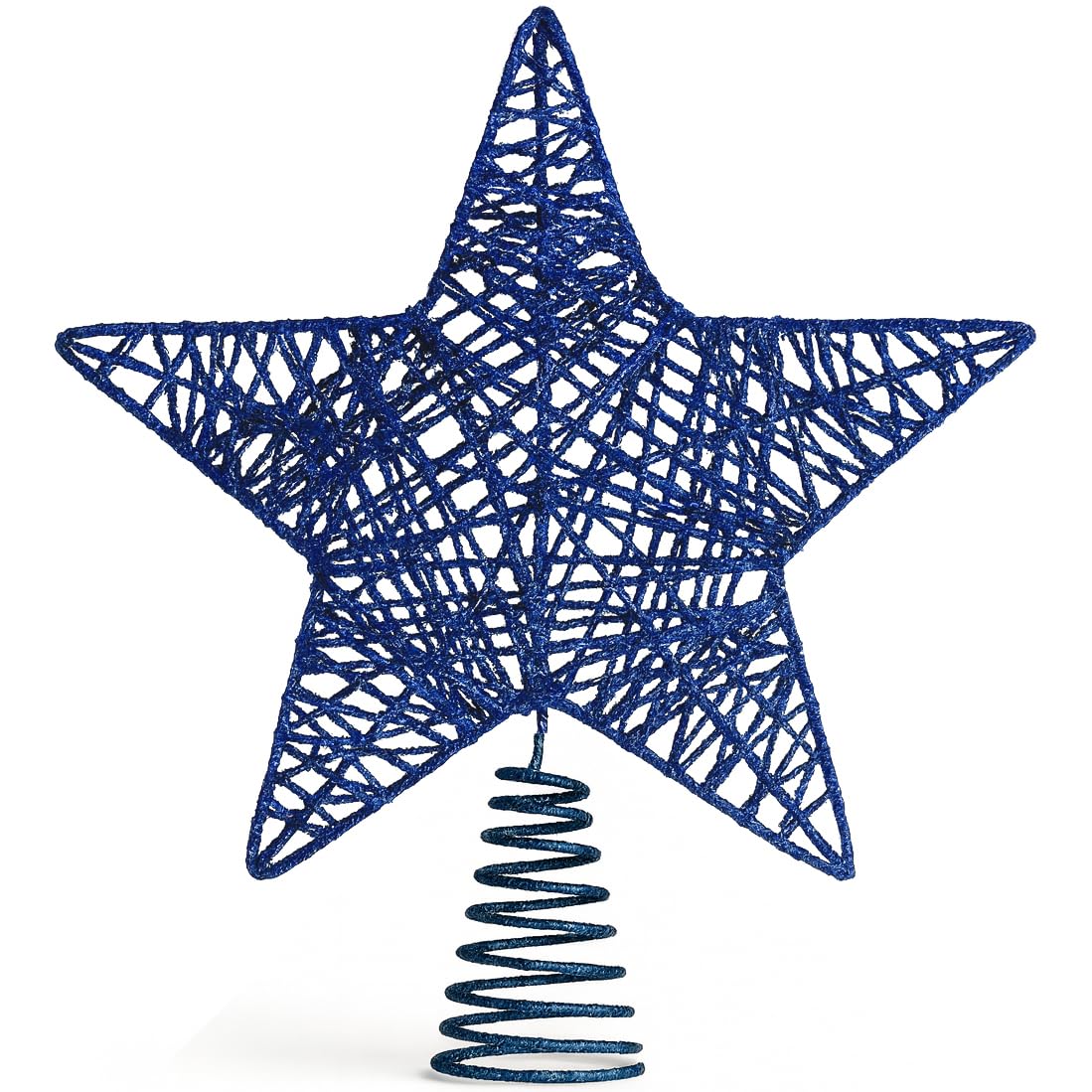 Christmas Tree Topper Decoration Christmas Tree Star Decorations Navy Blue Glitter Star for Xmas Tree Festive Decs