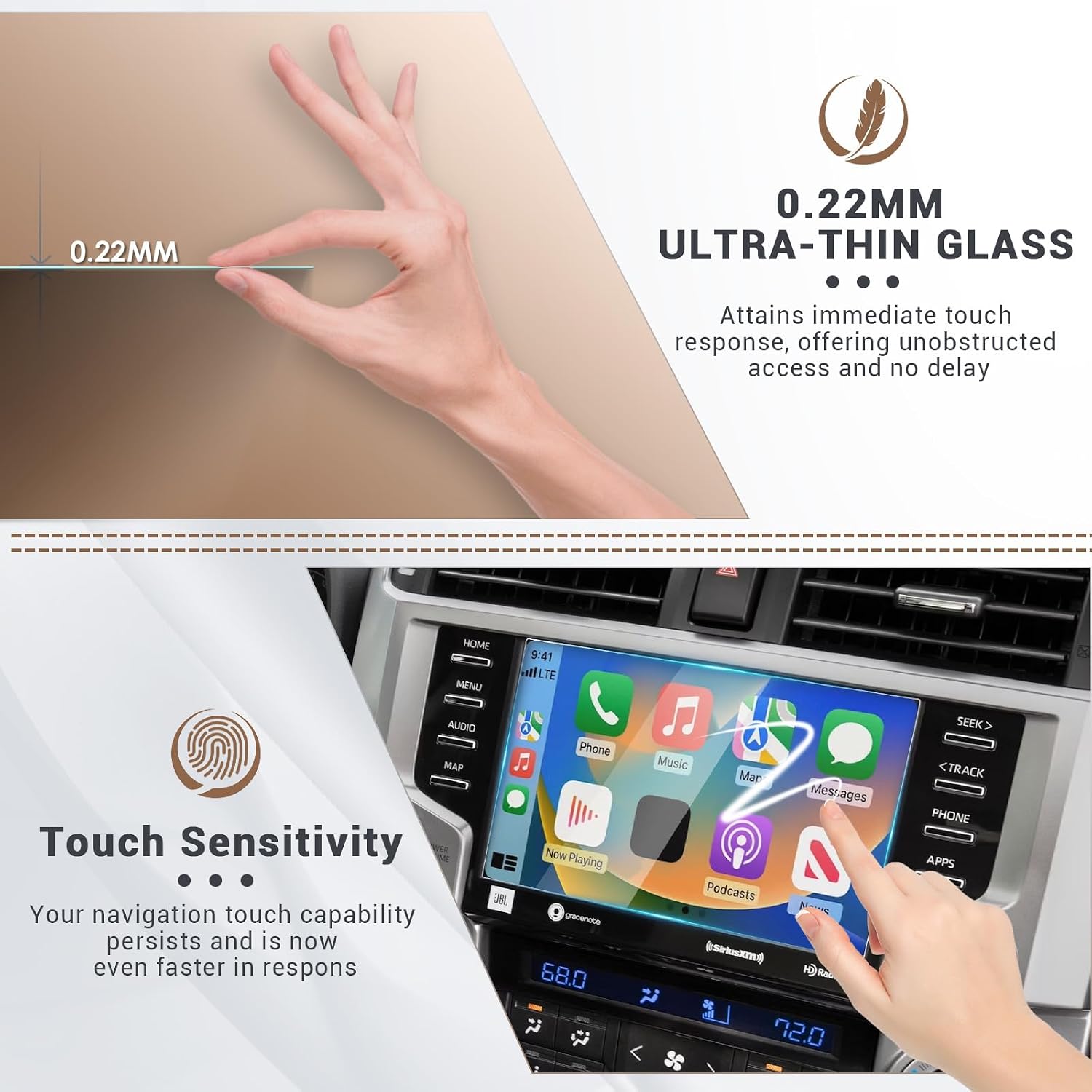 2020 2021 2022 2023 4 Runner Screen Protector for Toyota 4Runner (SR5, SR5 Premium, TRD Sport, TRD Off-Road, Limited, TRD Pro) 8" Entertainment Screen Saver for 2023 Toyota 4Runner Accessories image 2