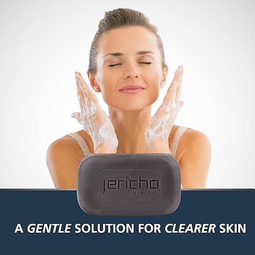 Miniatura 5 de Jericho Barra de jabón de barro del Mar Muerto, desintoxicación natural para rostro y cuerpo con minerales exfoliantes del Mar Muerto y hamamelis