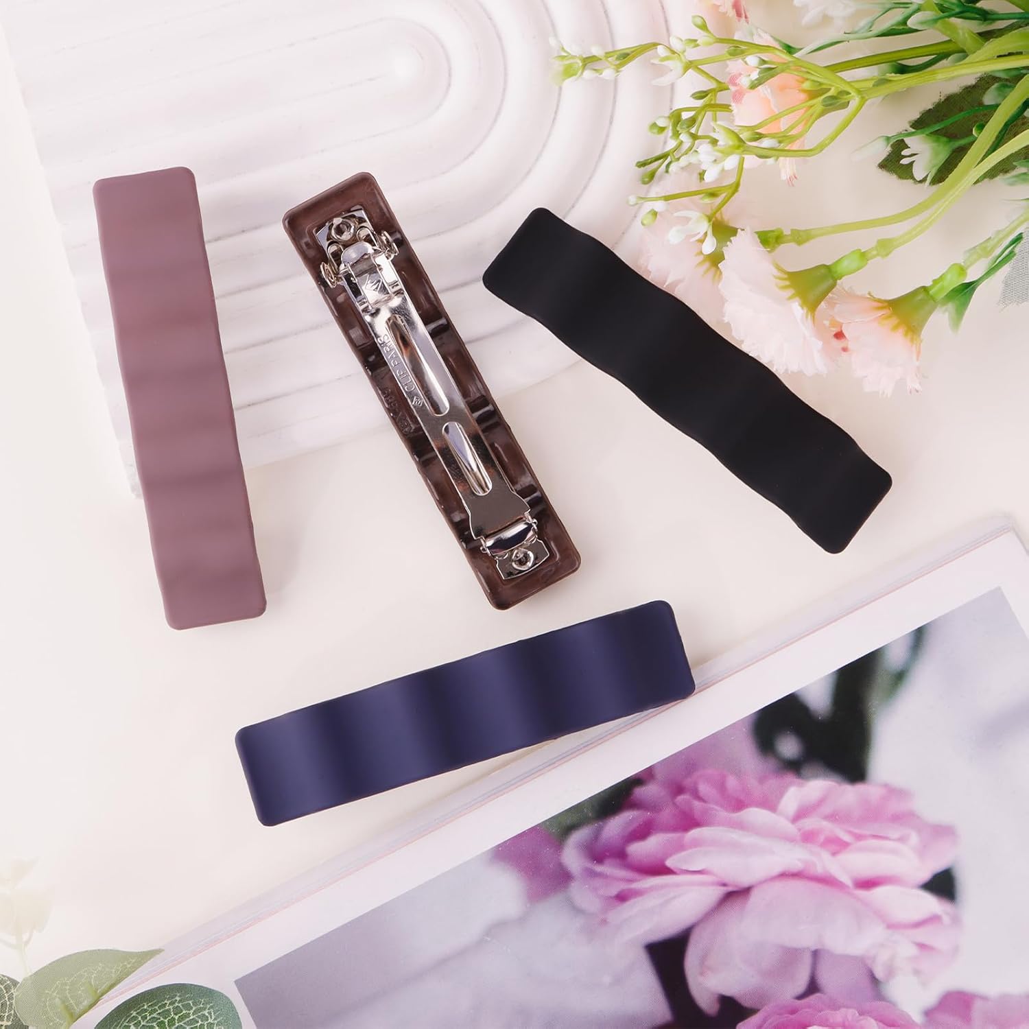 Hair Barrettes for Women Girls, 4Pcs Non-Slip Matte Barrette with Wavy Design Barrettes for Fine Thin Thick Hair - Image 7