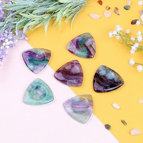 Miniatura 4 de Hxswkk Piedra de preocupación de pulgar de 1.6 pulgadas para la ansiedad, piedras de chakra de palma, cristal de fluorita arcoíris, terapia tallada,