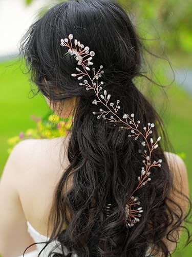 Miniatura 8 de fxmimior Accesorios para el cabello de la novia conjuntos de aretes de vid de cristal diadema de boda peine de pelo de fiesta de noche aretes y