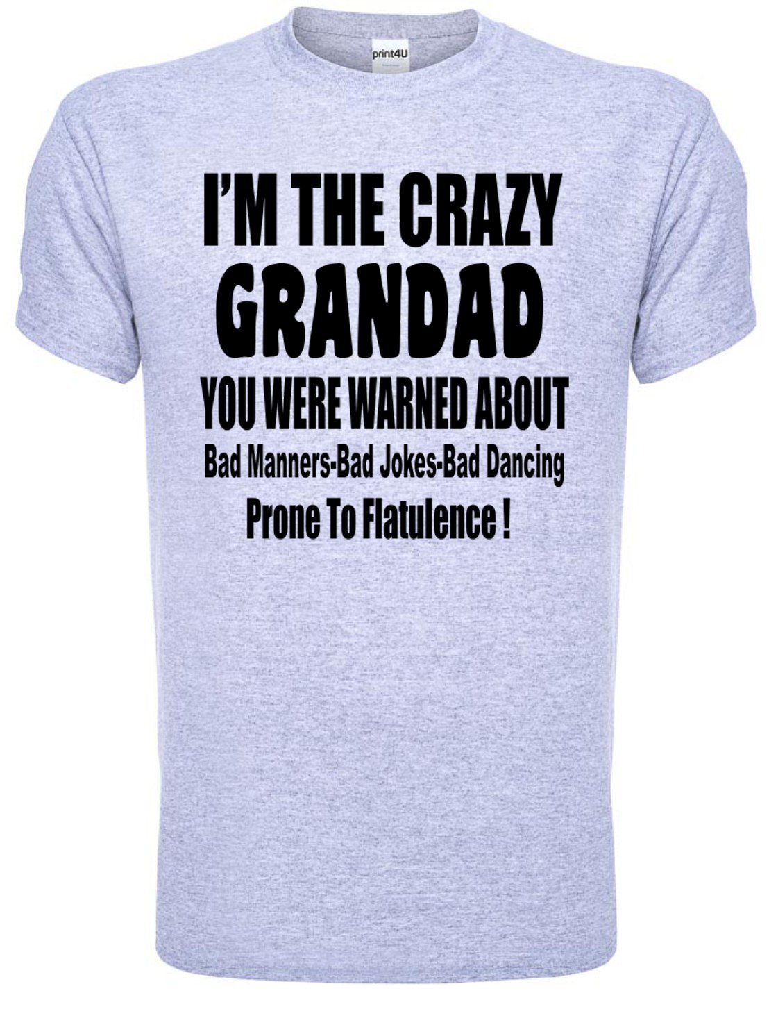 I'm The Crazy Grandad Mens Unisex T-Shirt XX-Large Grey Black Text