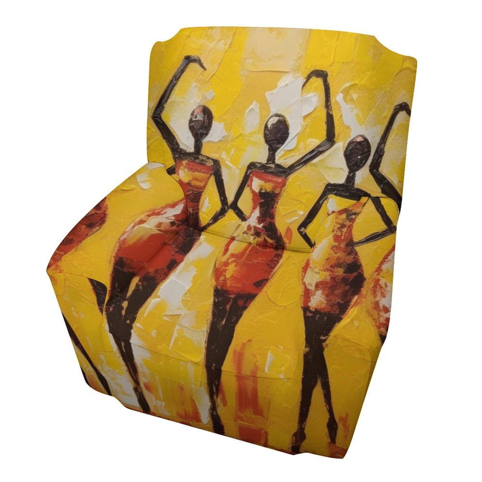 Housse de fauteuil extensible et antidérapante au motif femme afro-américaine