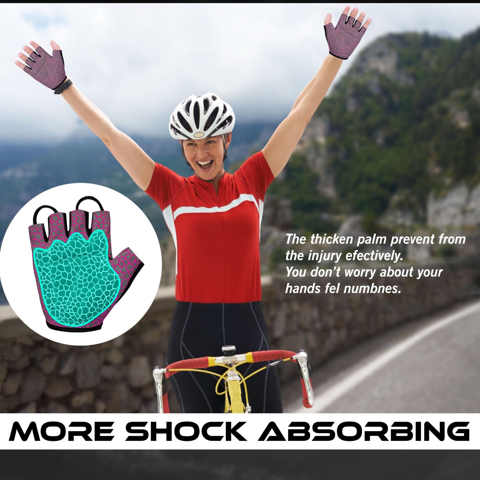 WESTWOOD FOX Guantes de ciclismo de medio dedo, unisex, acolchados, con palma, bicicleta, verano, equitación, MTB, para hombres y mujeres, antideslizantes, sin dedos, para bicicleta de montaña,