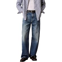 Mens Baggy Jeans Wide Leg Loose Fit Denim Pants Casual All Season Everyday Trousers Old Money Quiet Luxury Relaxed Fit