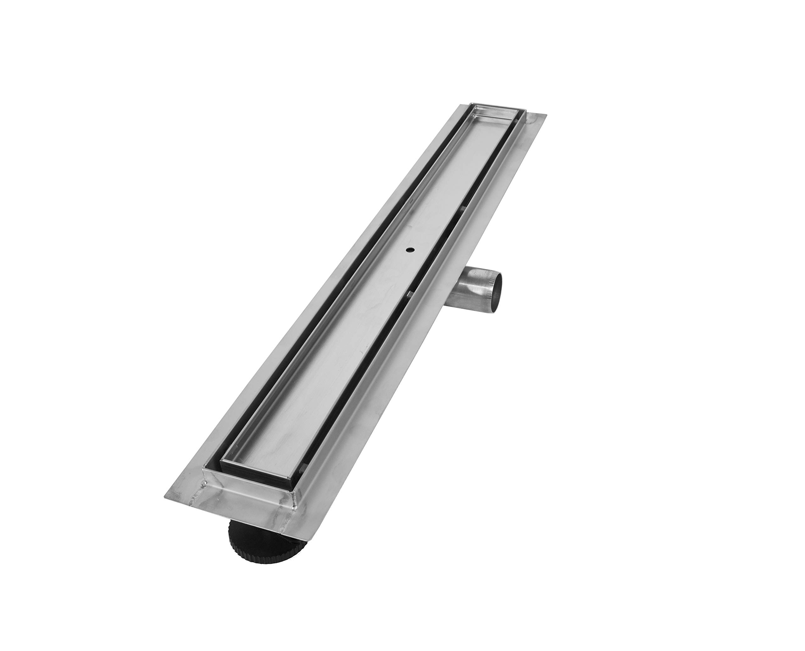 VILSTEIN Duschrinne | Befliesbar | Edelstahl Bodenablauf Komplettset | Extra flach | Siphon mit Geruchsstop | Haarsieb