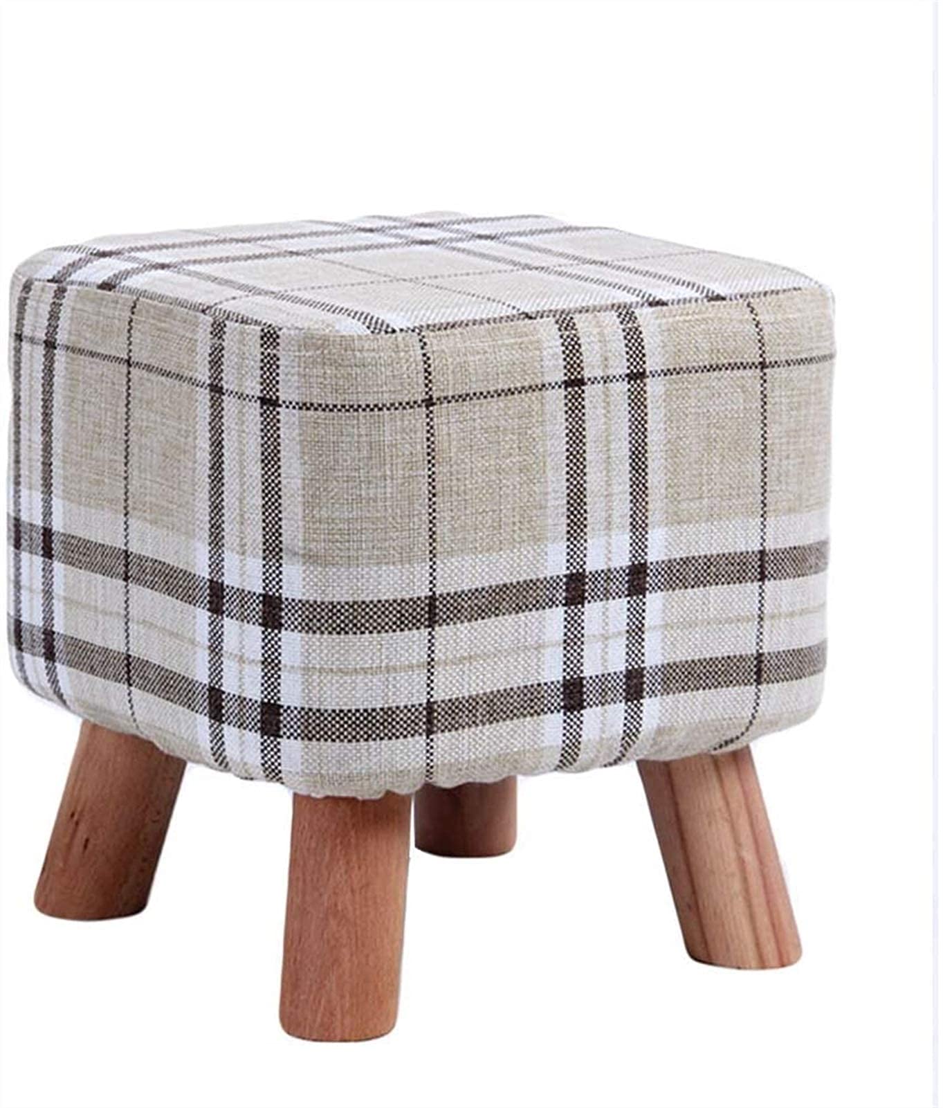 Tabourets bas lavables doux et poufs carrés en bois de décoration