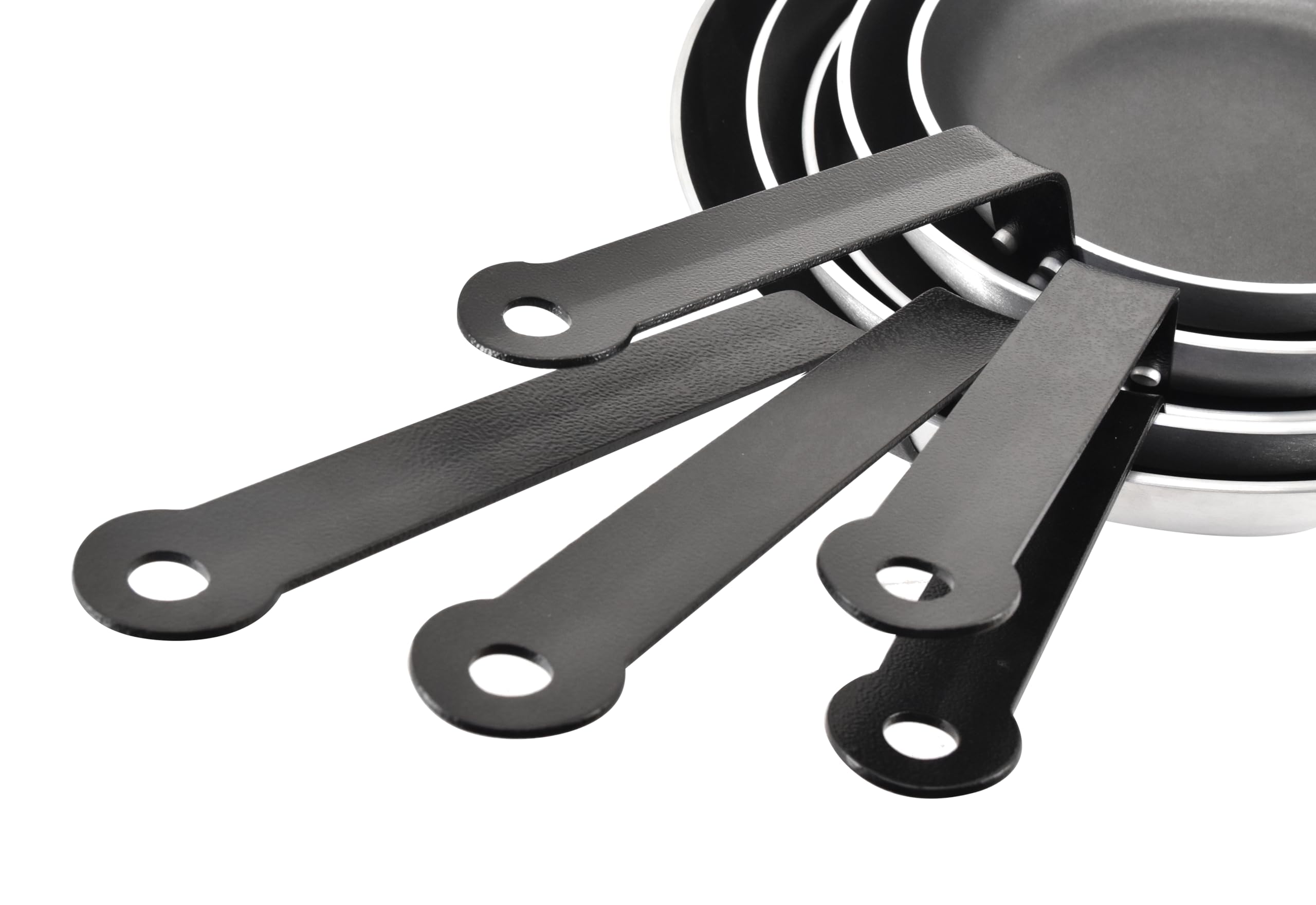 Metro Professional Juego de sartenes (5 piezas, aluminio, 20 + 24 + 28 + 32 cm + Sartén para crepes 25 cm), antiadherente, aptas para horno hasta max. 240 °C, también para uso industrial