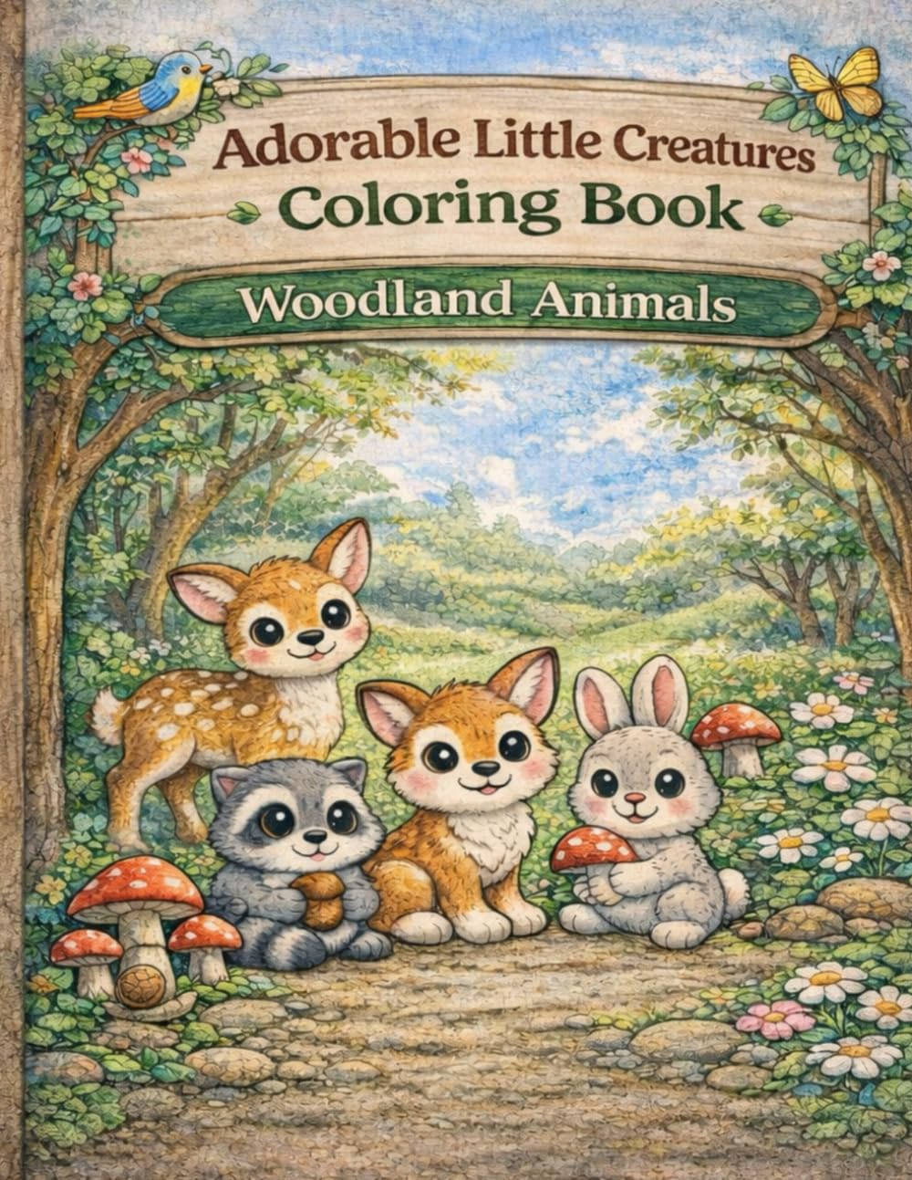 Adorable Little Creatures Coloring Book: Woodland Animals