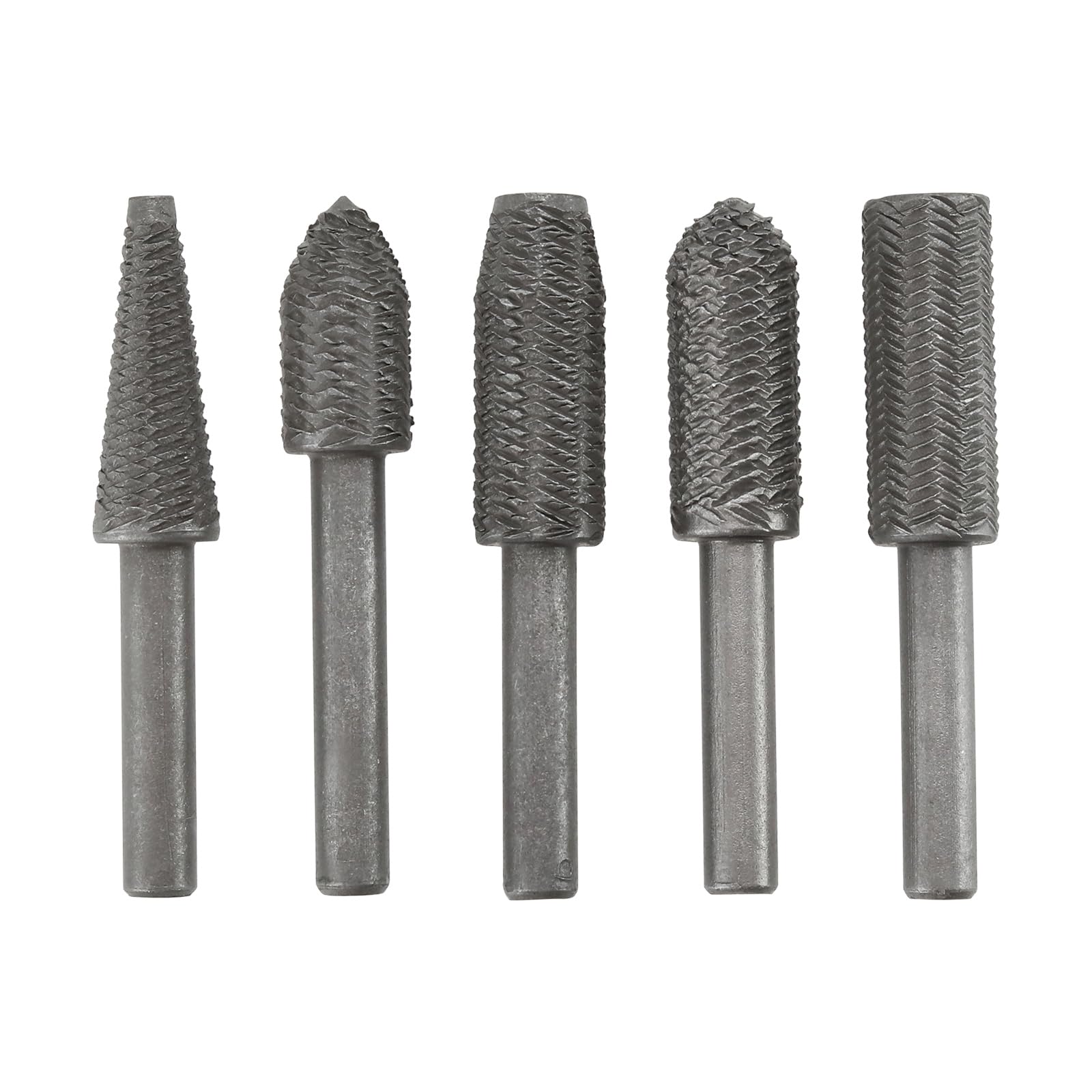 5 Limas Rotativas de Acero de Alta Velocidad Longitud de 58,7 Mm Diámetro Del Mango de 6,2 Mm Brocas para Amoladora Herramientas de Desbarbado Uso en Fresado Limado Y Moldeado de Aceros