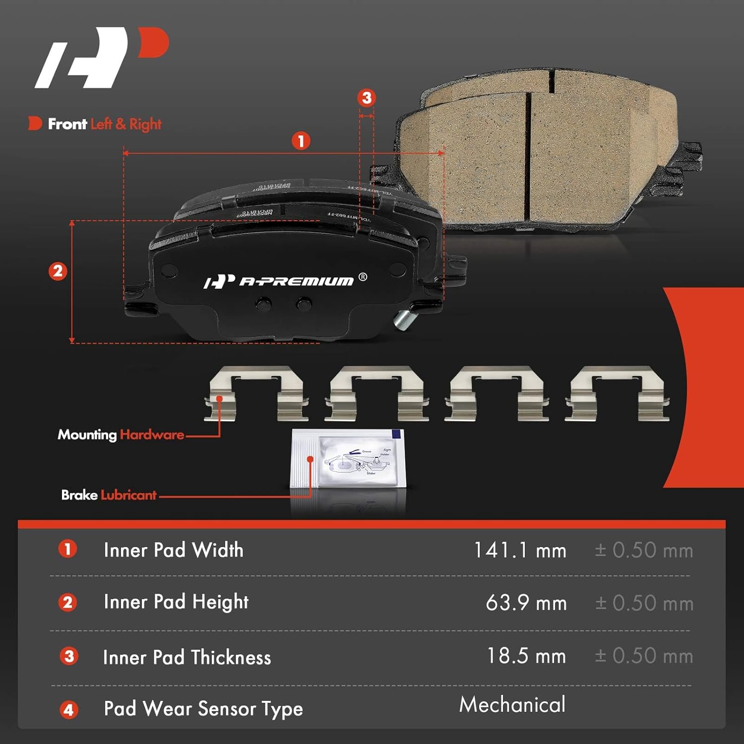 A-Premium Front and Rear Ceramic Brake Pads Set Compatible with Jeep and Fiat Models - Renegade 2015-2022, 500X 2016-2021, 8-Pack
