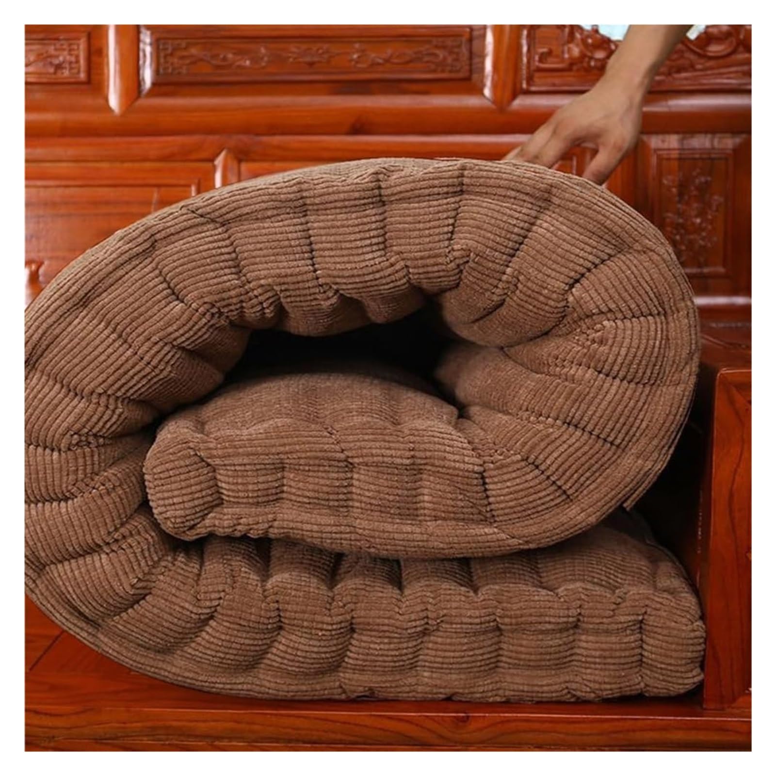 Gruba miękka nakładka na ławkę do huśtawki ogrodowej – 50 x 150 cm, idealna do 1/2/3-osobowego futra wewnątrz/na zewnątrz, na patio i werandę, do siedzenia przy oknie.