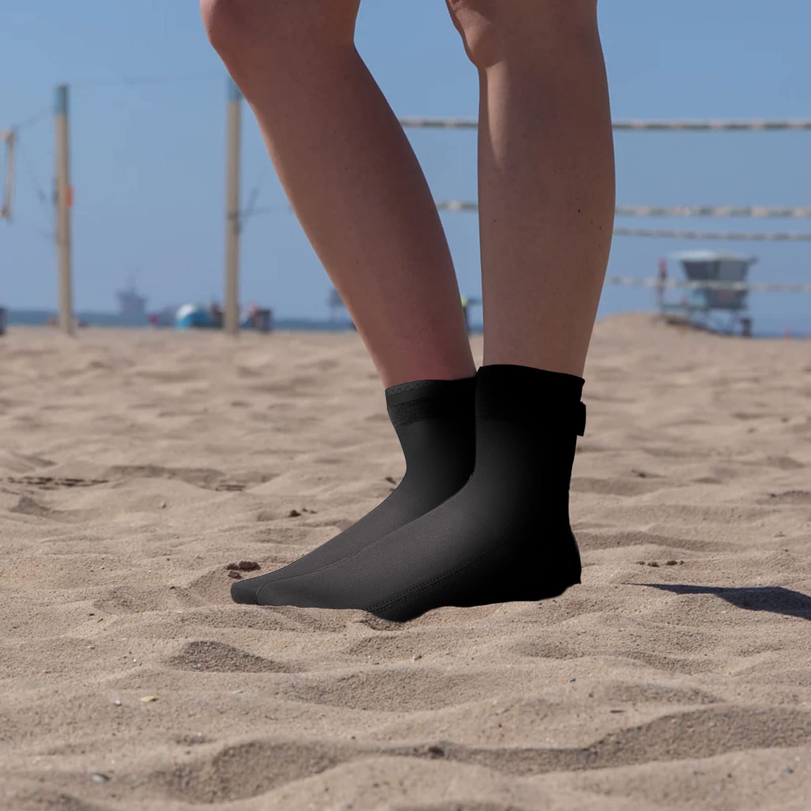 Calzini in Neoprene 3mm,Calzini da Immersione,Calze da Nuoto Antiscivolo per Uomo Donna,Calzini Muta Caldi,Calzini Sportivi con Velcro per Subacquee,Spiaggia,Snorkeling,Surf,Vela,Immersioni,Kayak