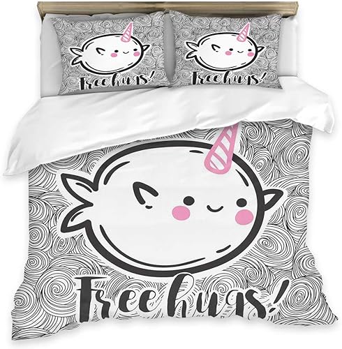Miniatura 2 de King Size Double Duvet Cover Narwhal Sleep Zone with 2 Pillowcases (King,104" W X 90" L)