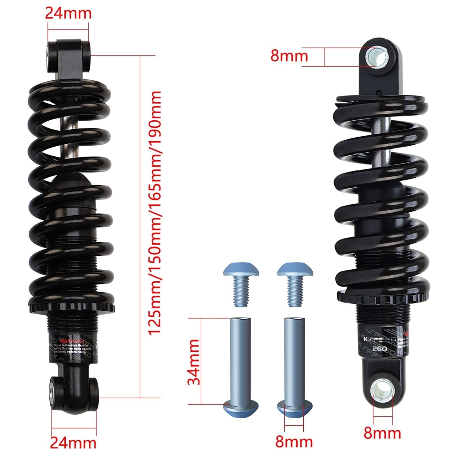 Amortiguador Trasero de suspensión Blanda MTB de 125 mm/150 mm, 450 lb/650 LB, Piezas de Ciclismo