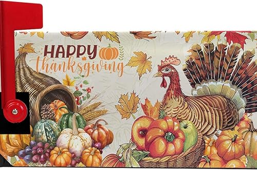 Miniatura 3 de Wamika Cubierta magnética para buzón de correo de otoño, Acción de Gracias, pavo, calabaza, tamaño estándar, para buzón, decoración de bienvenida,