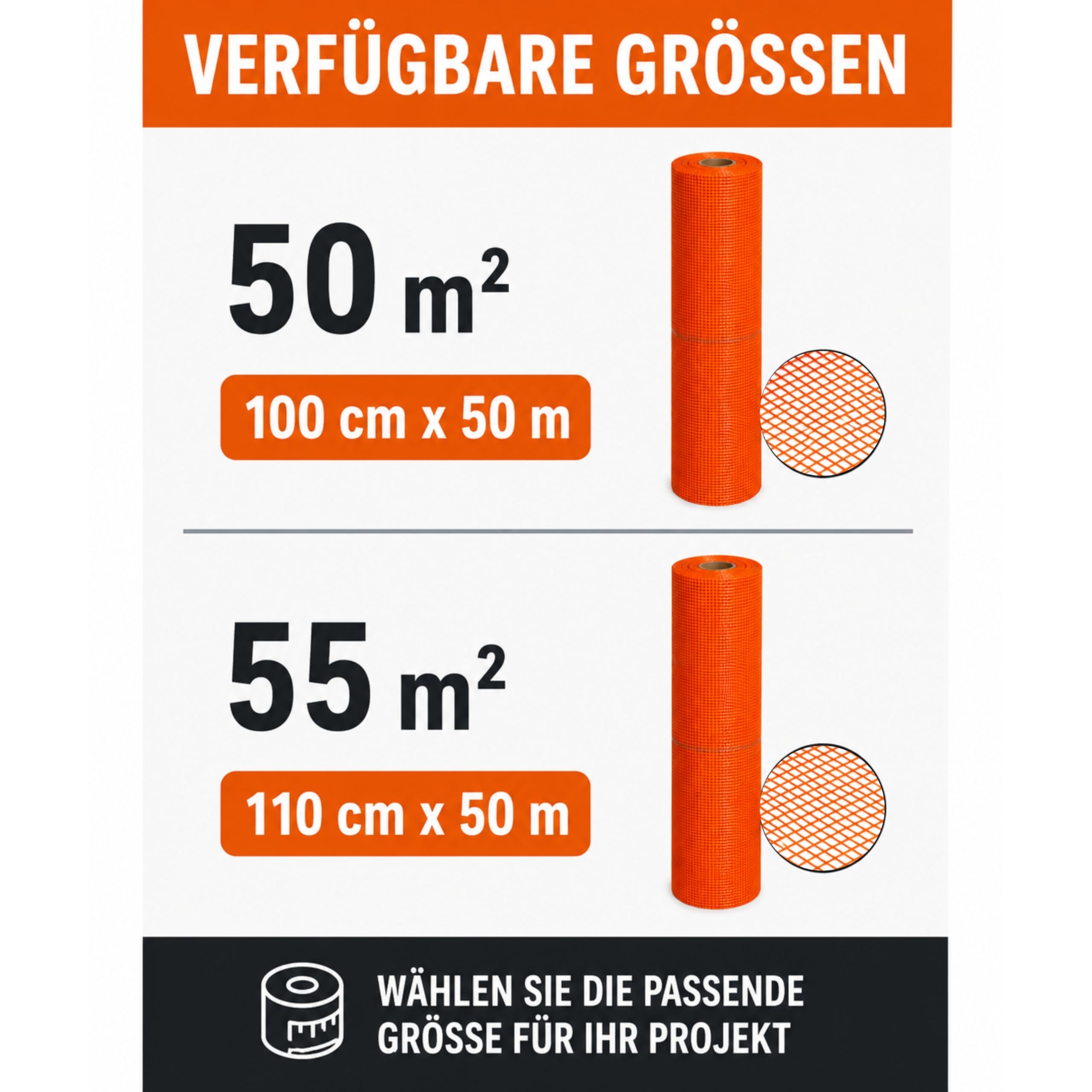 Marke Rotolo di tessuto armato, 55 m², 1,1 m di larghezza, tessuto in fibra di vetro WDVS, 165 g/m², tessuto per intonaco interno, tessuto di armatura esterna, rotolo di tessuto isolante per facciate