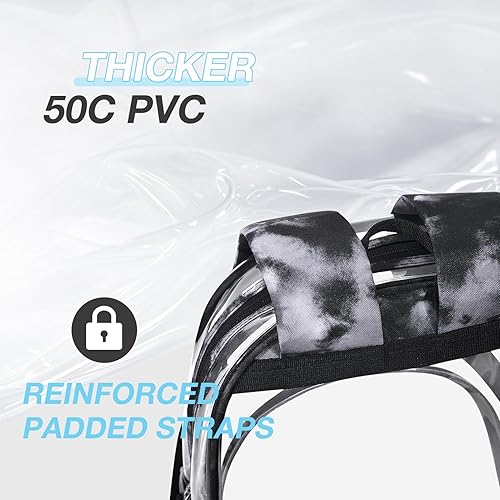 Miniatura 4 de LIGHT FLIGHT Mochila transparente resistente y transparente, mochila transparente, mochilas duraderas para la escuela, seguridad