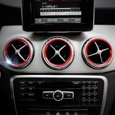 Amazon Topdeco メルセデス ベンツ Benz W176 Aクラス Bクラス Glaクラス Claクラス フロントエアコン吹き出し デフォッガーベゼルカバー 通気口カバー 空調口カバー 空調カバー カスタム パーツ インテリア パーツ インテリアパネル 車 バイク