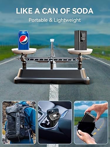 Miniatura 7 de Inflador de neumáticos, compresor de aire portátil, bomba de aire de 150 PSI para neumáticos de automóvil con luz LED, inflador de neumáticos