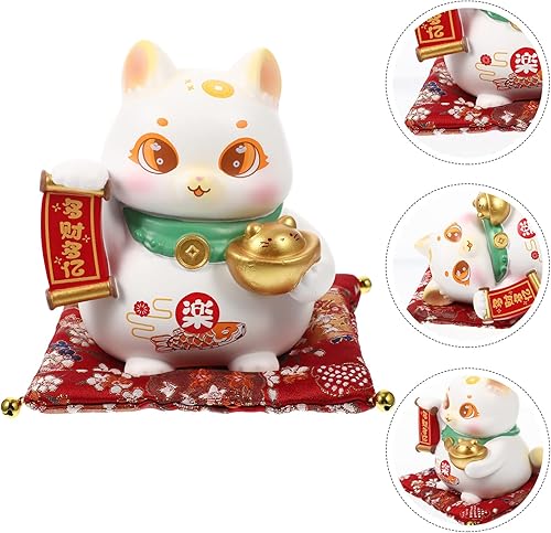 Miniatura 6 de Muñecos japoneses Maneki Neko Cat Decor figuras de gato de la fortuna de la suerte, estatua japonesa de gato Fengshui, figura de gatito de resina