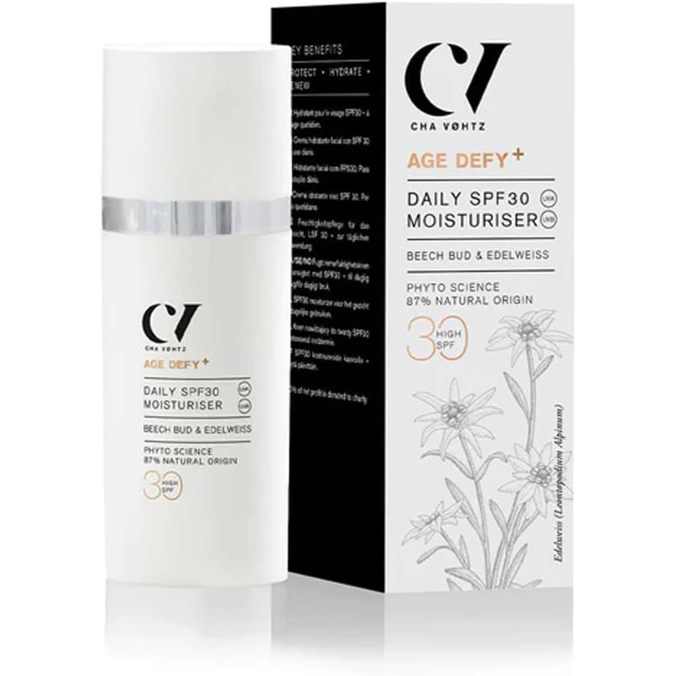 Green People Age Defy+ Daily SPF30 Moisturiser, 30ml | SPF Gesichtscreme, Parabenfrei und ohne Alkohol, SPF30 Schutz, Edelweiß, Buchenknospe und Hagebutte, Geeignet ab 30 Jahren