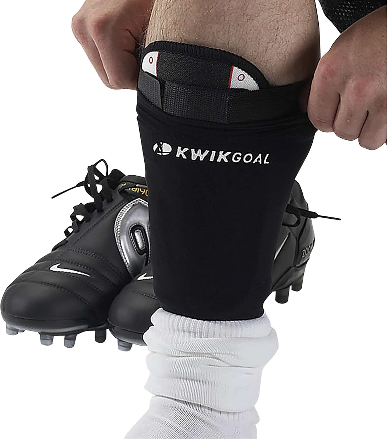 Kwik Goal Adult Shin Guard Compression Sleeves, White : Soccer Shin Guards : Sports & Outdoors