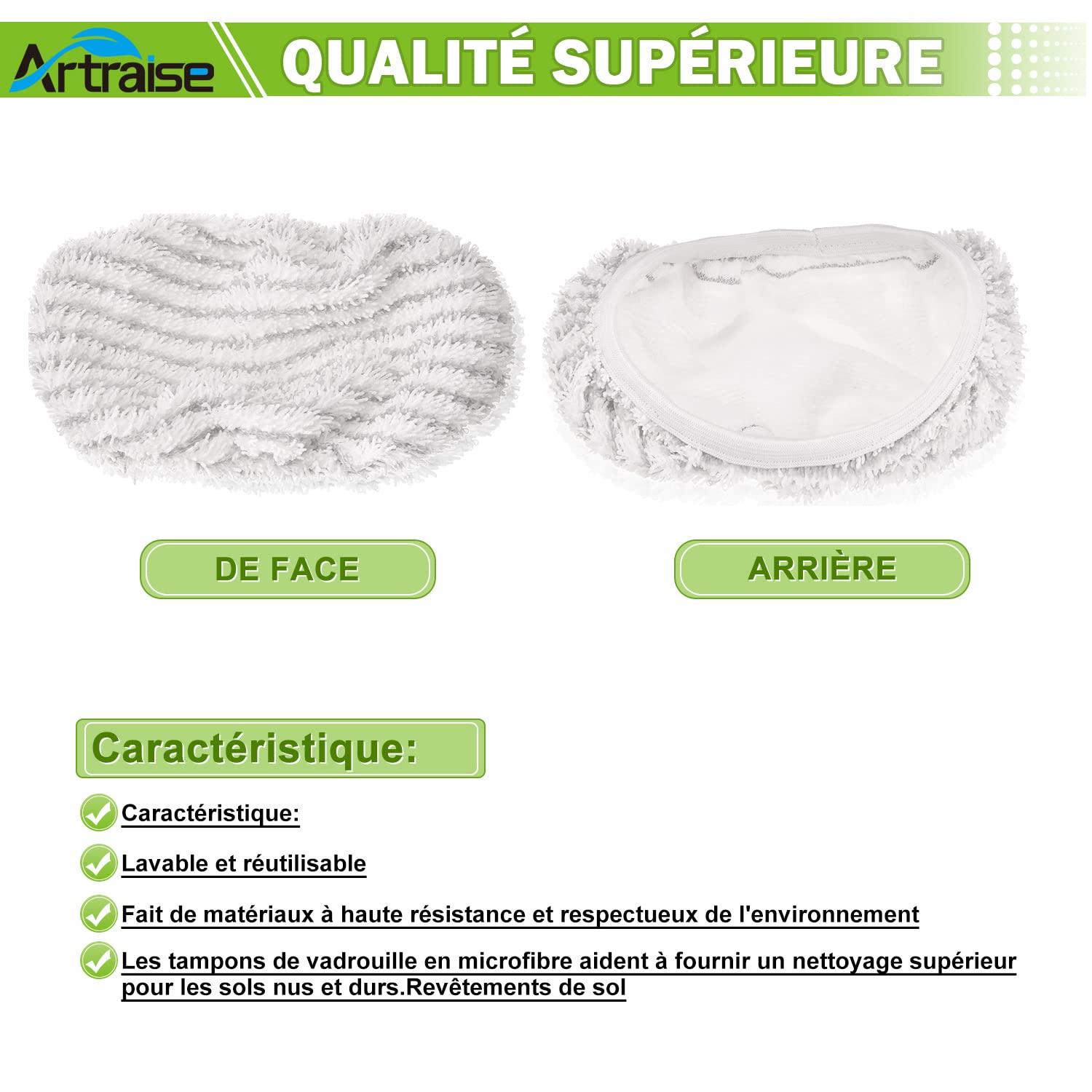 Kit 2 Lavettes Pour BISSELL Aspirateur Vapeur Vac & Steam 1977N - 2