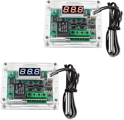 2 unids W1209 DC 12 V controlador digital de temperatura tablero de pantalla digital termostato -58.0-230.0 F interruptor electrónico de temperatura