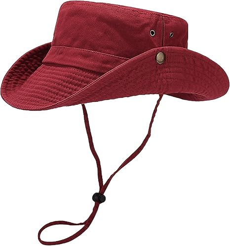 Miniatura 9 de Sombrero unisex de algodón Boonie de verano para exteriores, plegable, para pesca, sombrero de playa con cuerda para mujeres y hombres
