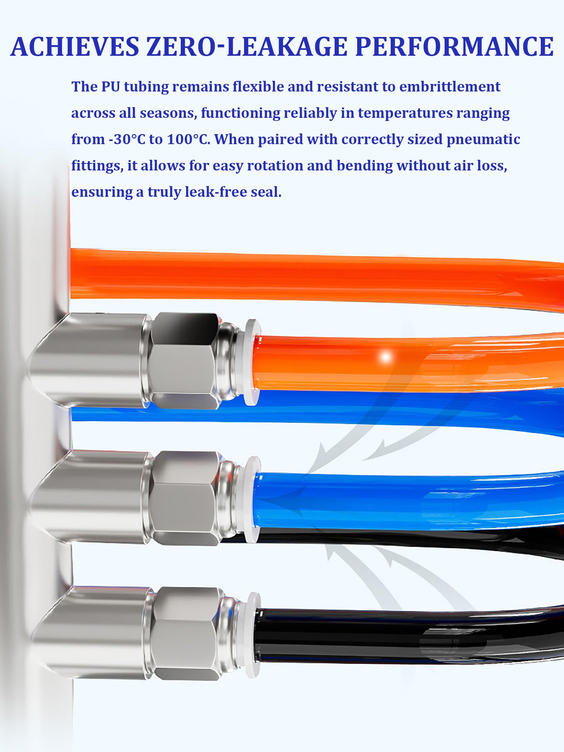 COYOUCO Tubo Pneumatico Trasparente in PU da 10-100m, 8mm Esterno x 5mm Interno | Flessibile, Resistente all'usura, Resistente alle pieghe, Alta elasticità, Facile da installare, Resistente alla temperatura