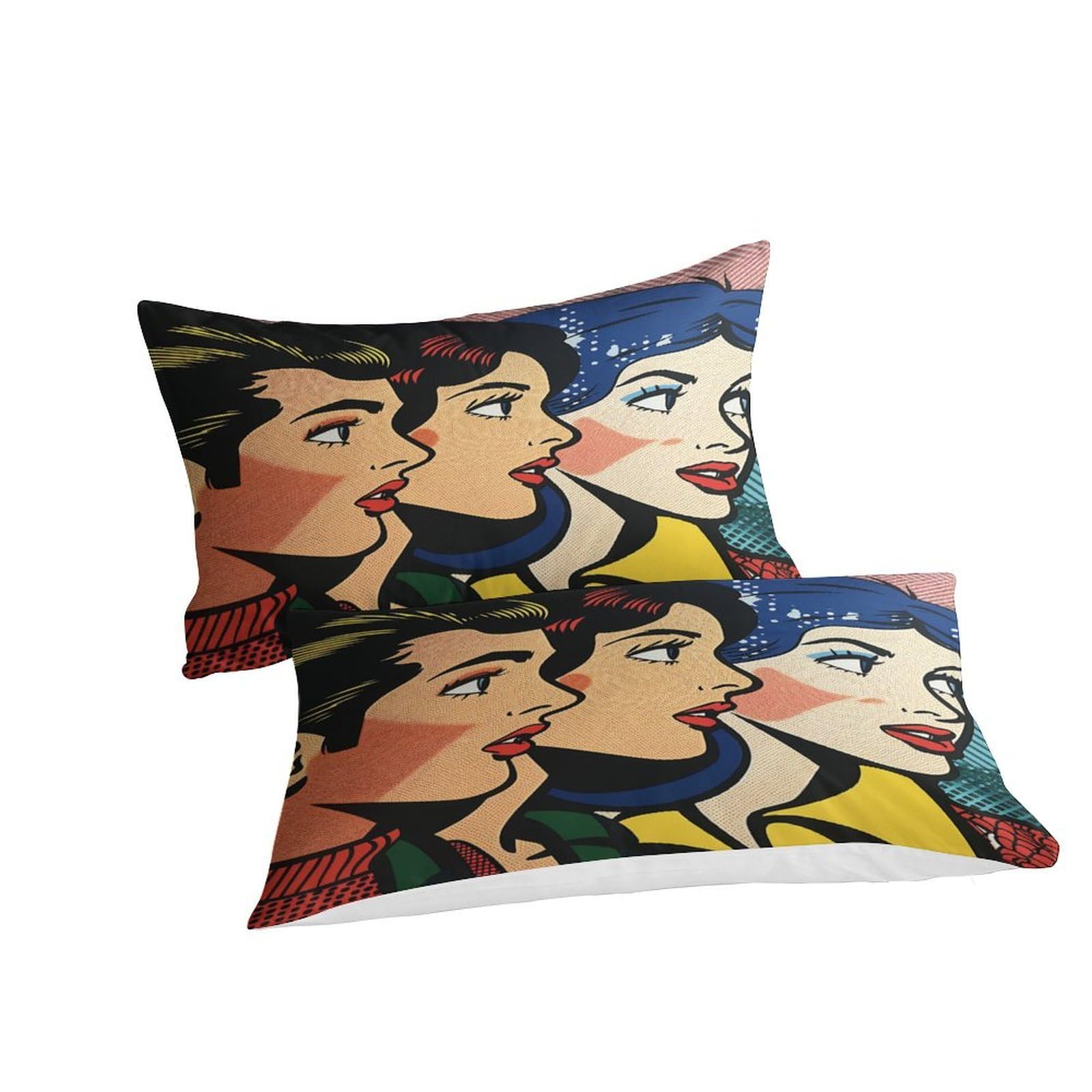 Set Copripiumino Coppia Pop Art 3D Stampato 3 Pezzi Microfibra Decorazione Camera da Letto Set Biancheria Letto Moderno per Giovani Adulti Regalo King（220x240cm）