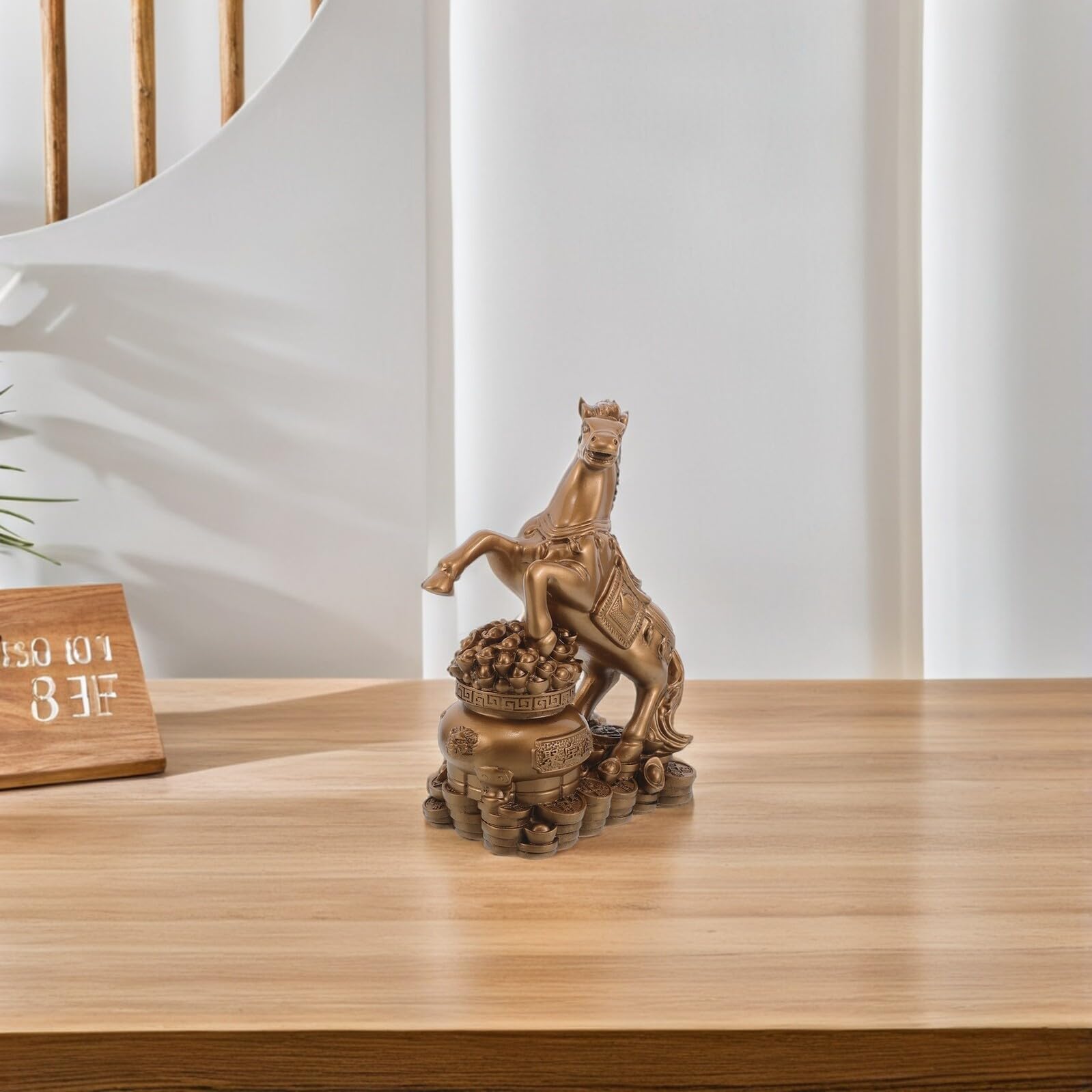 Pferdefigur Feng Shui 18cm Hohe Tierkreiszeichen Statuette aus Kunstharz
