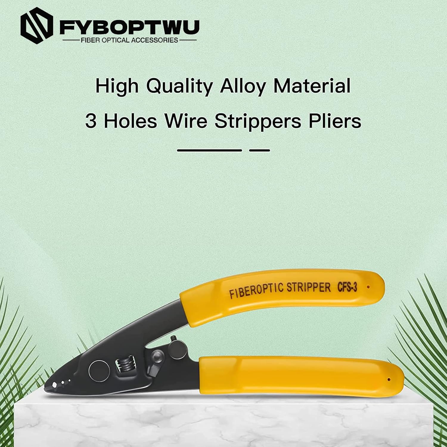 6 pcs CFS-3 Fiber Optic Stripper 3 Port Hole Fiber Optic Stripping Tool with 6" handle - Hex Key Adjustable For Jacket, Buffer, and 125μm-250μm Coating Stripping