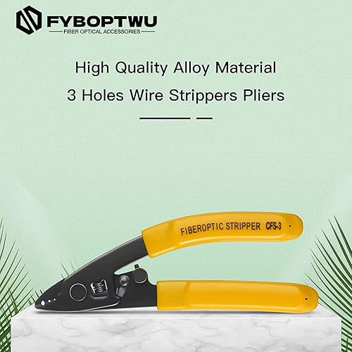 Miniatura 2 de 1 unid CFS-3 Pelacables de fibra óptica de 3 orificios de puerto herramienta de pelado de fibra óptica con mango de 6"