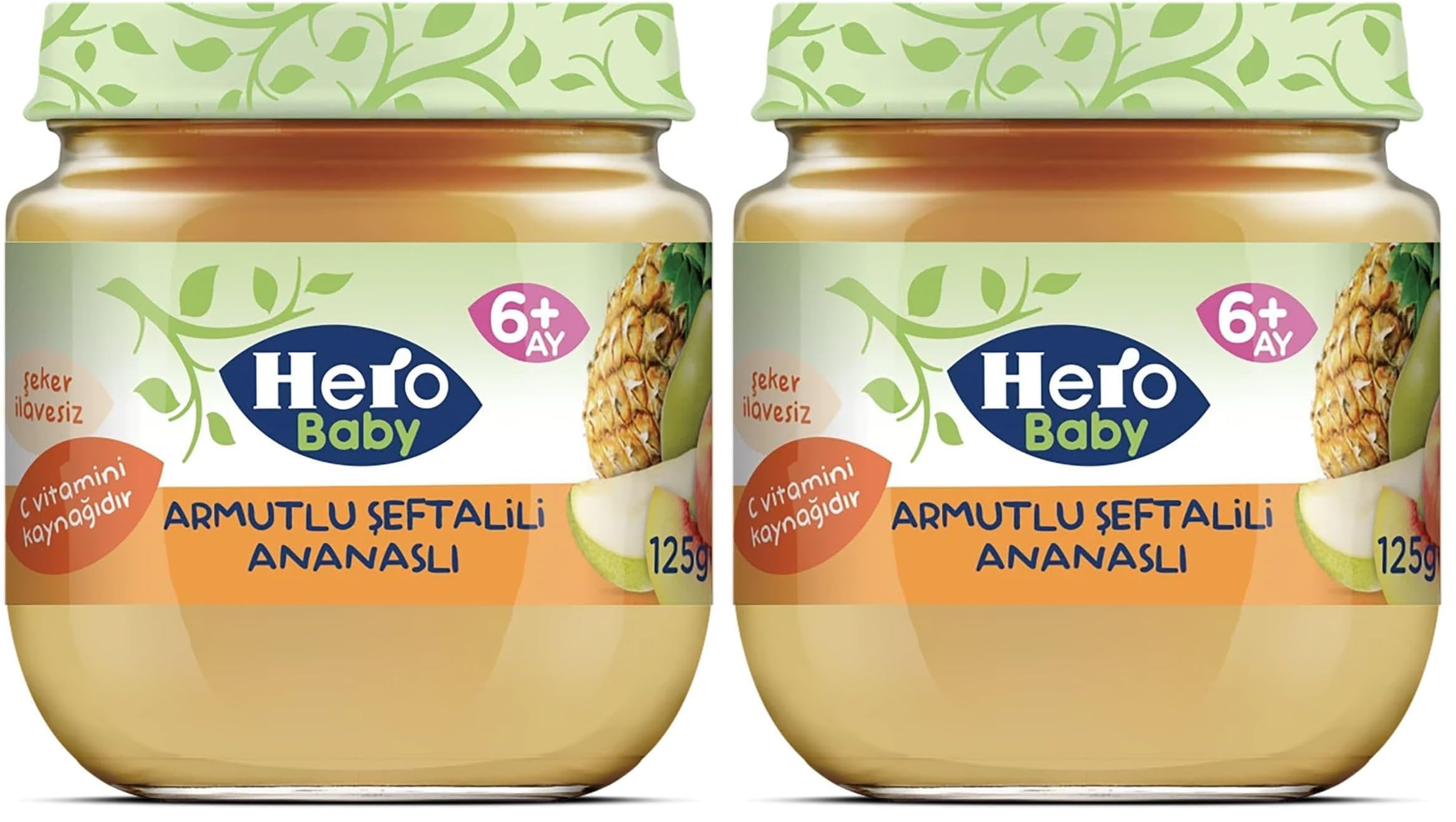 Hero Baby Armutlu Şeftalili Ananaslı Kavanoz Mama 2li paket