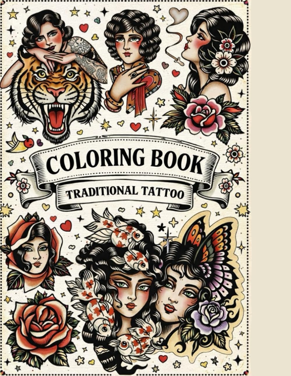 Coloring Book, Traditional Tattoo