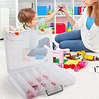 Vista 7 de Udefineit 2 Pack Large 48 Grids Clear Plastic Organizer Boxes with Adjustable Dividers, Jewlery Storages Bead Organizers Rock Collection Boxes