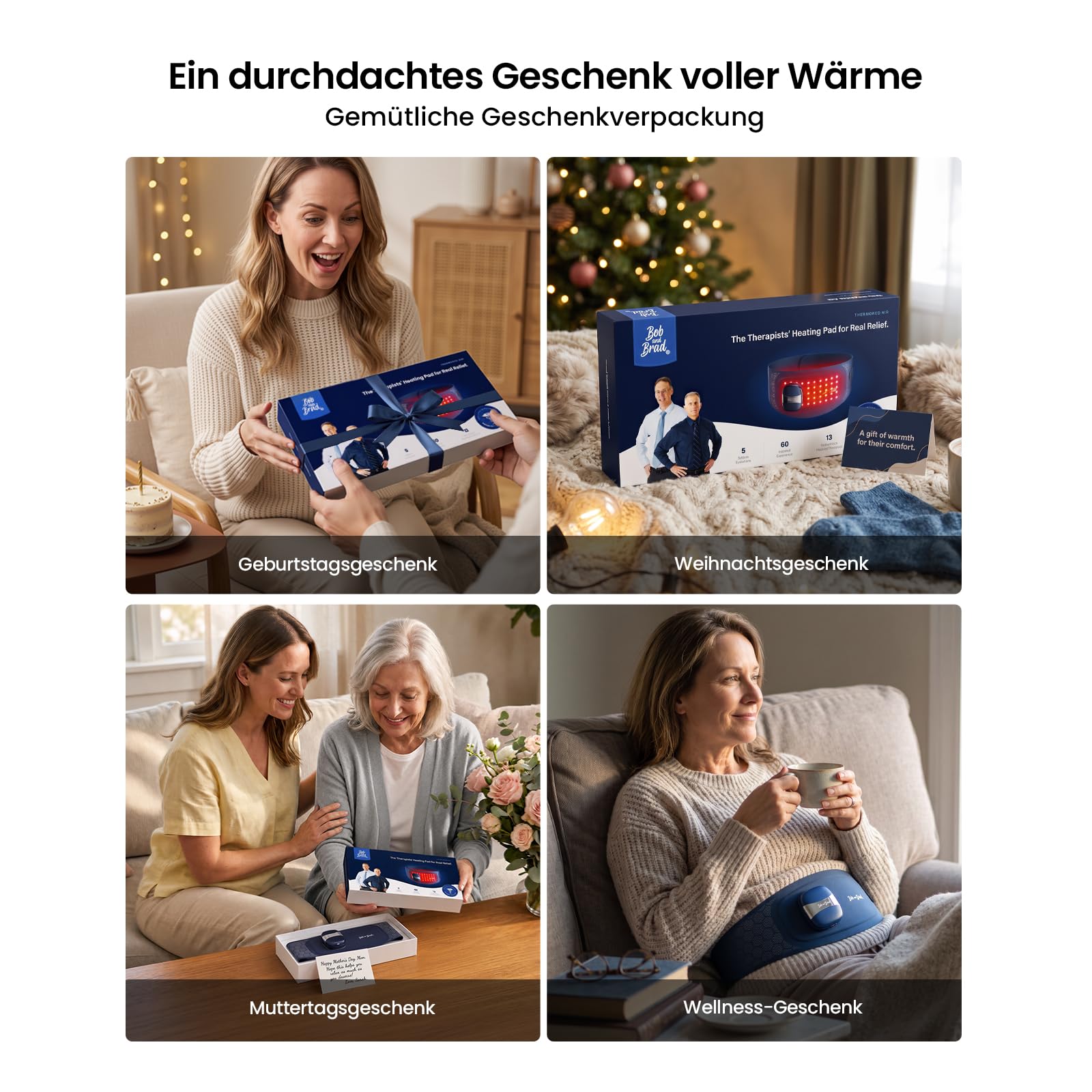 BOB AND BRAD Wärmegürtel mit Rotlicht für Rücken & Periodenkomfort