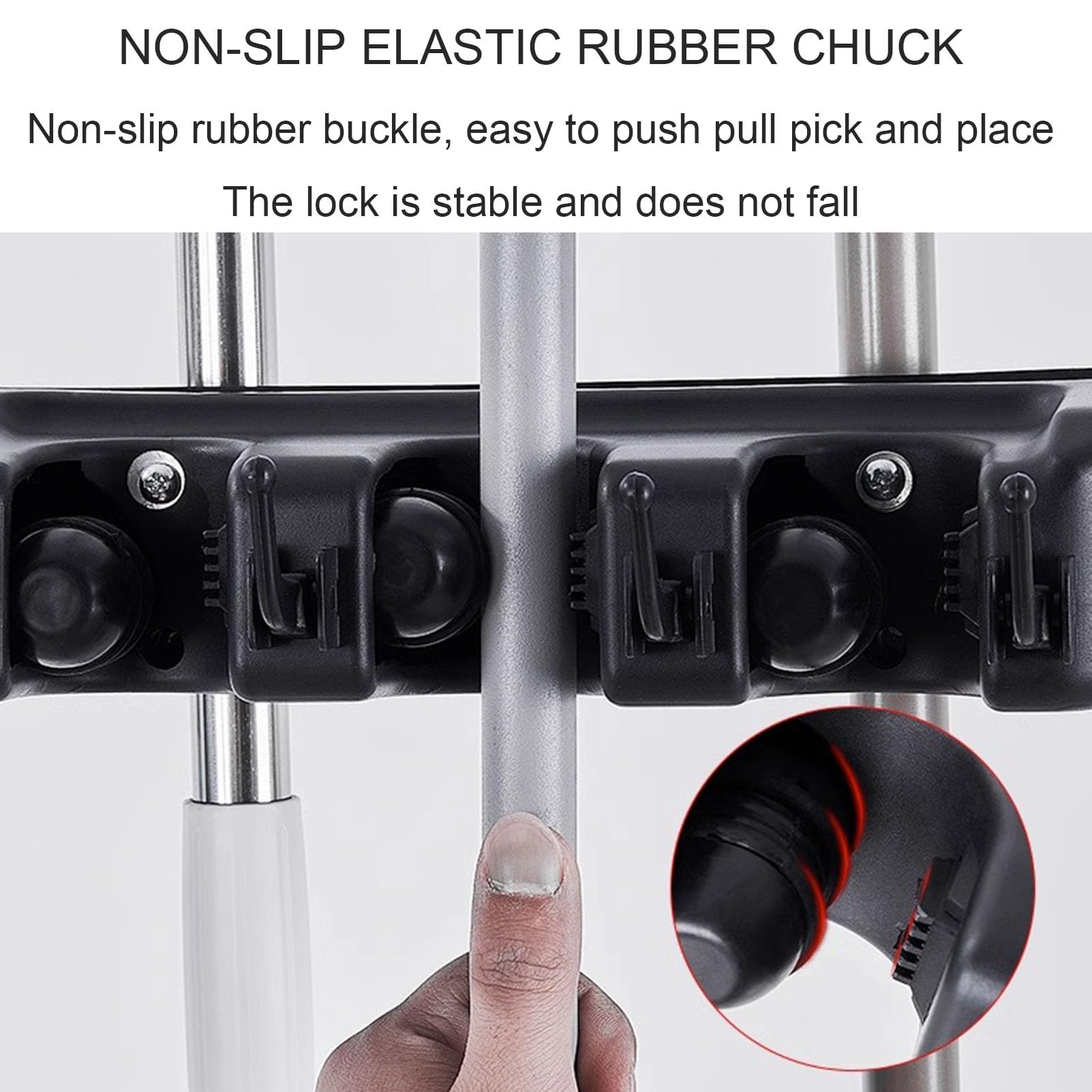 Robuster Besen- und Wischmopphalter, platzsparendes Aufbewahrungsregal für Nassmopps und Besen, perfekt für Hausmeister in Schulen, Krankenhäusern, Fabriken und Hotels