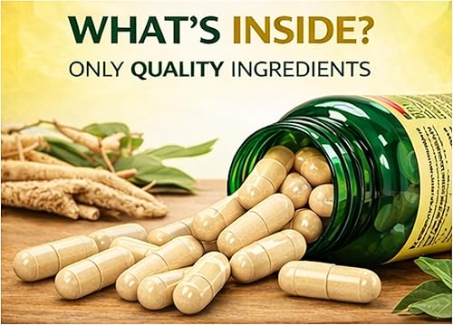 Miniatura 4 de H4U Ashwagandha Suplemento dietético extra fuerte de 1300 mg, 60 cápsulas vegetarianas (estándar 1300 mg - 1 paquete)