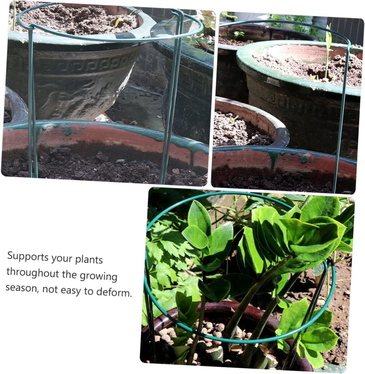 4pcs Garden Trellis Plant Support Frame Semicircular Design for Outdoor and Indoor Plants Easy Assembly Green Iron Wire for Roses Peonies