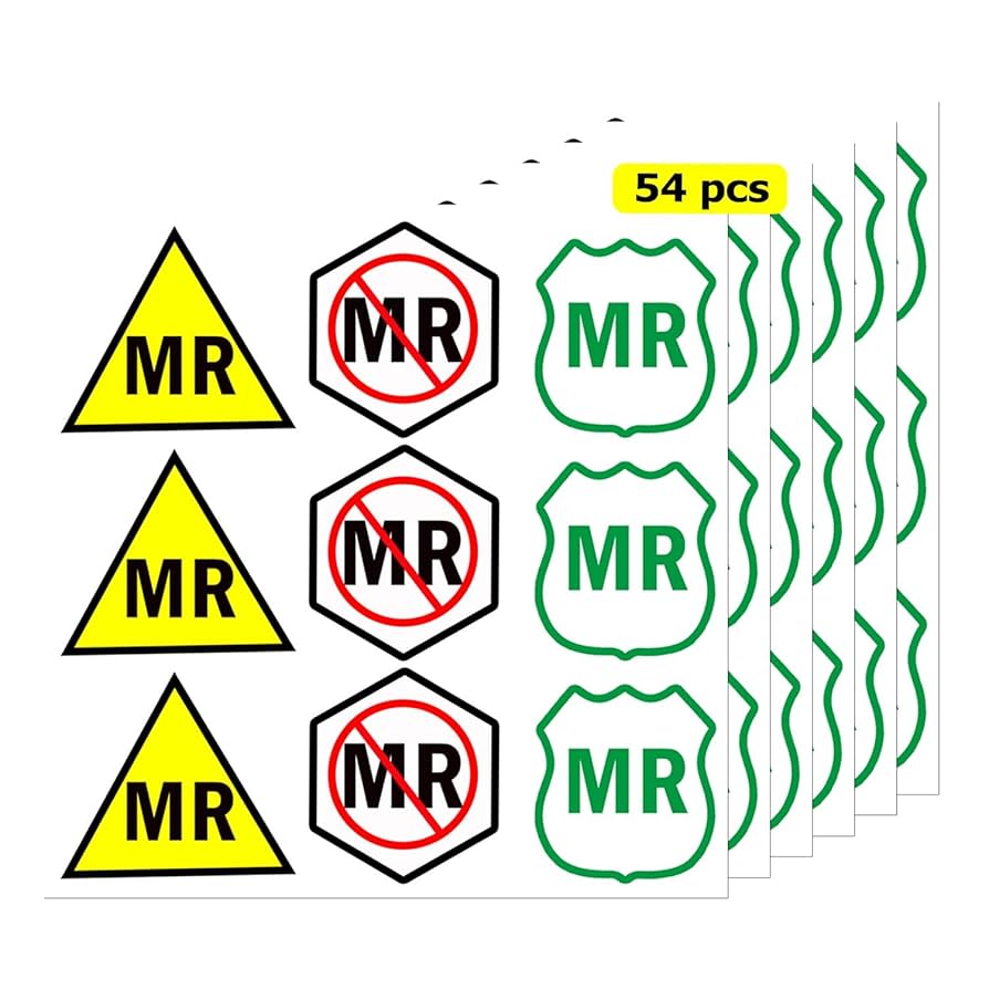 Amazon.co.jp: MRI警告ステッカー 2X2インチ - MR Safe MRI Safe