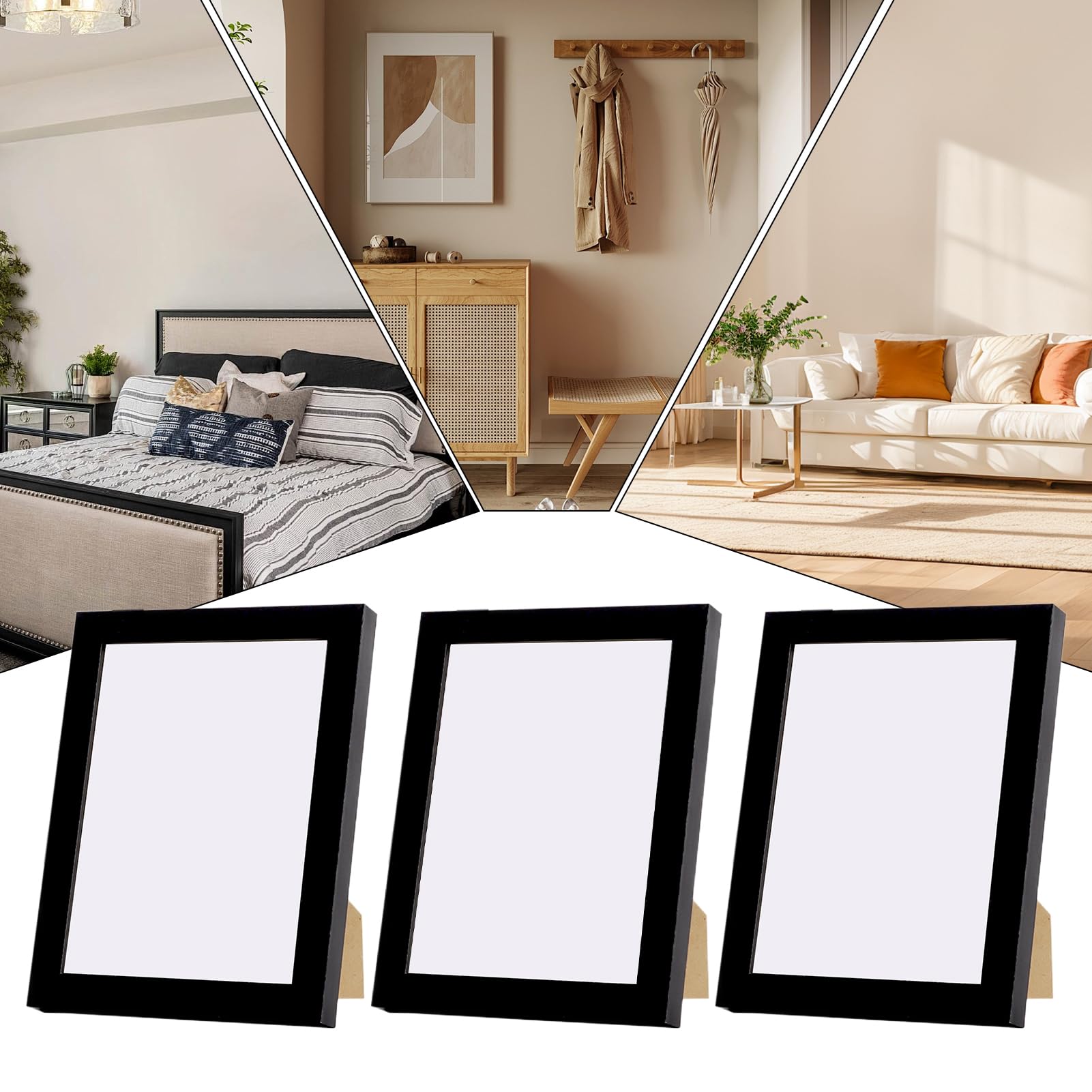Fotorahmen für die Wand 20x25 cm Schwarzer Moderner Posterrahmen