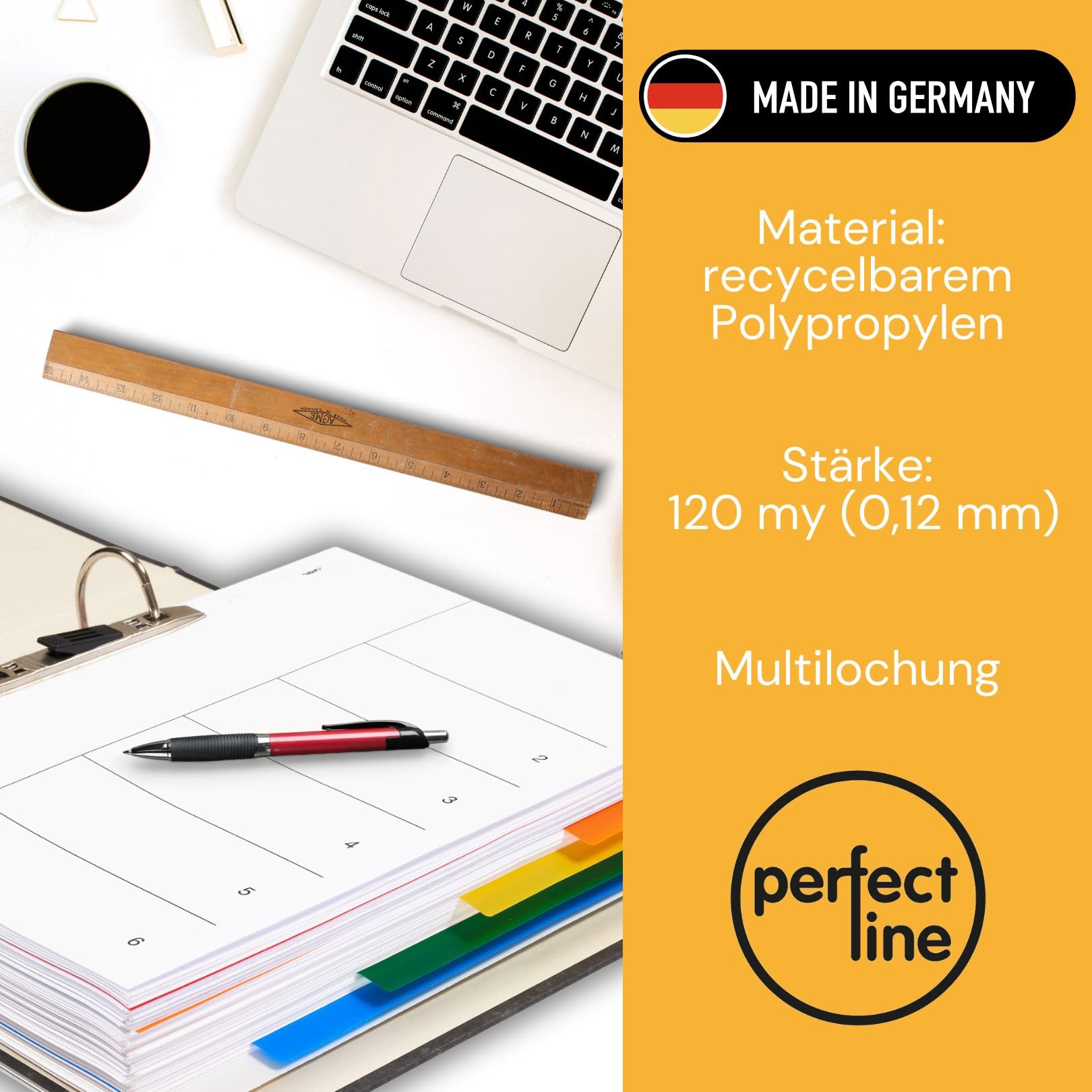 Divisori Per Raccoglitori A4 - Set Da 5 Con 6 Colori, Made In Germany - Foto 4