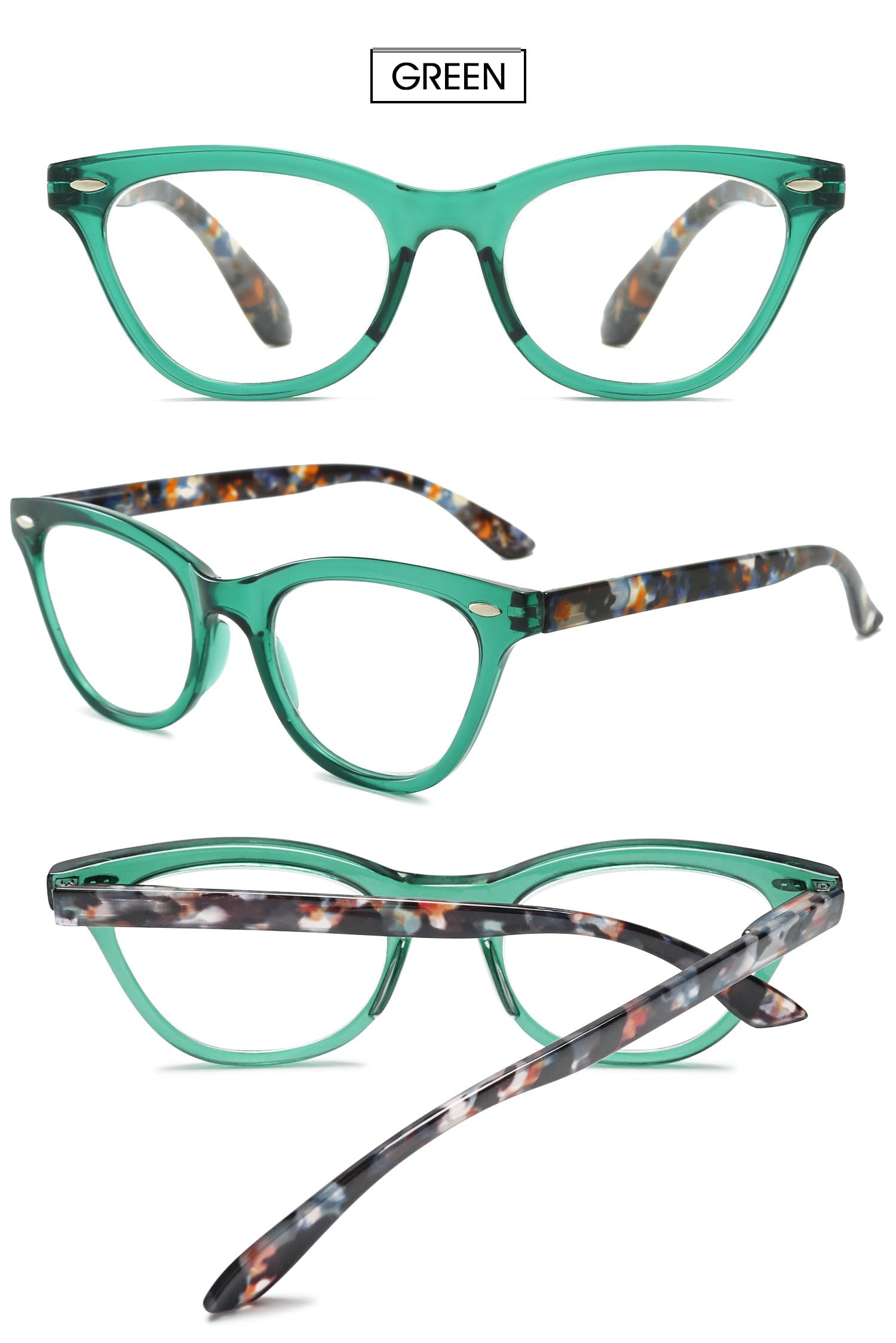 VEVESMUNDO Damen Lesebrillen Modern Katzenaugen Design Kunststoff Federscharnier Lesehilfen Sehhilfe Brille +1.0,+1.5,+2.0,+2.5,+3.0,+3.5,+4.0