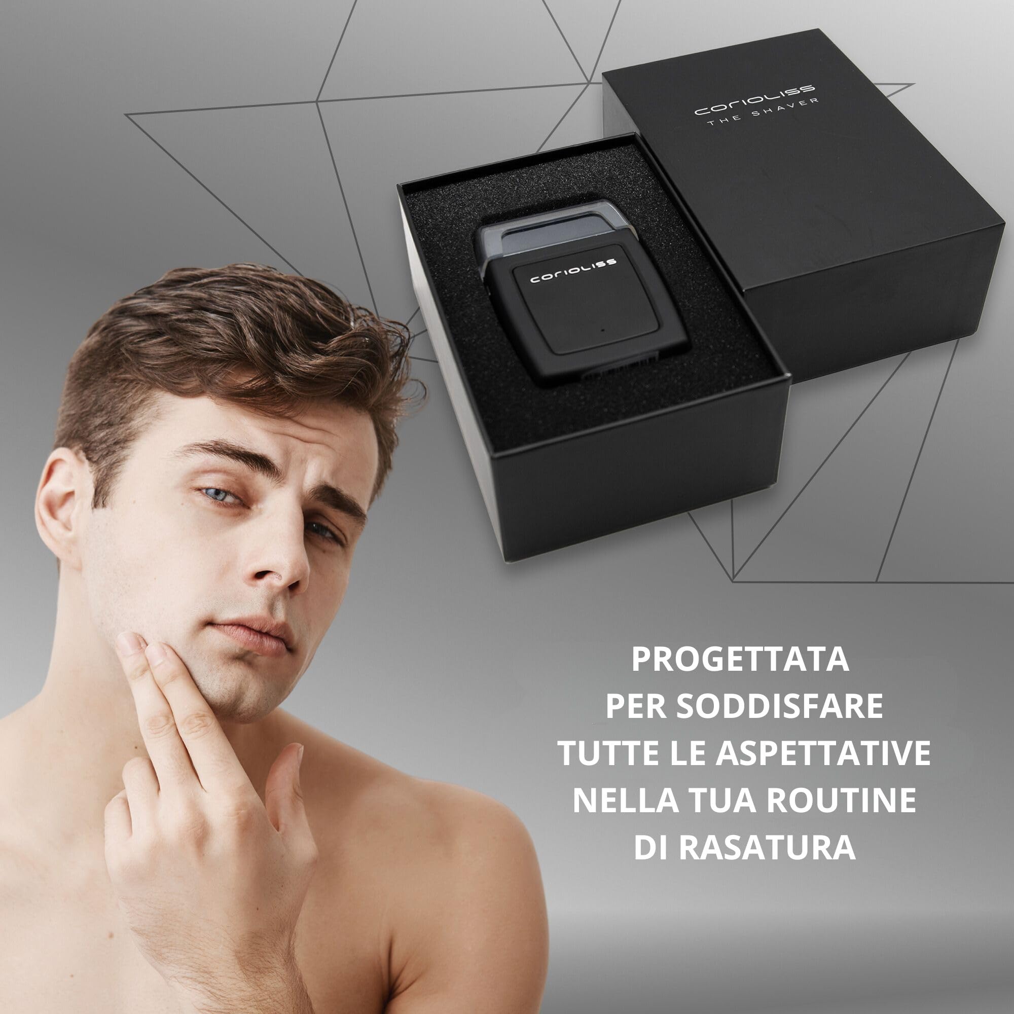 Corioliss The Shaver | Rasoio Elettrico Professionale | Lame in Titanio | Rasatura Precisa Uomo | Barba e Testa | Ricaricabile | Batteria 1,5 ore di utilizzo