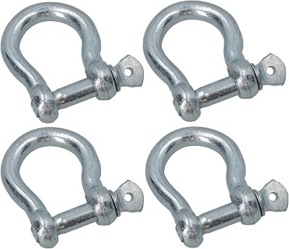 16mm Galvanised Bow Shackle 4 Pack Link Chandlery Boat Yacht